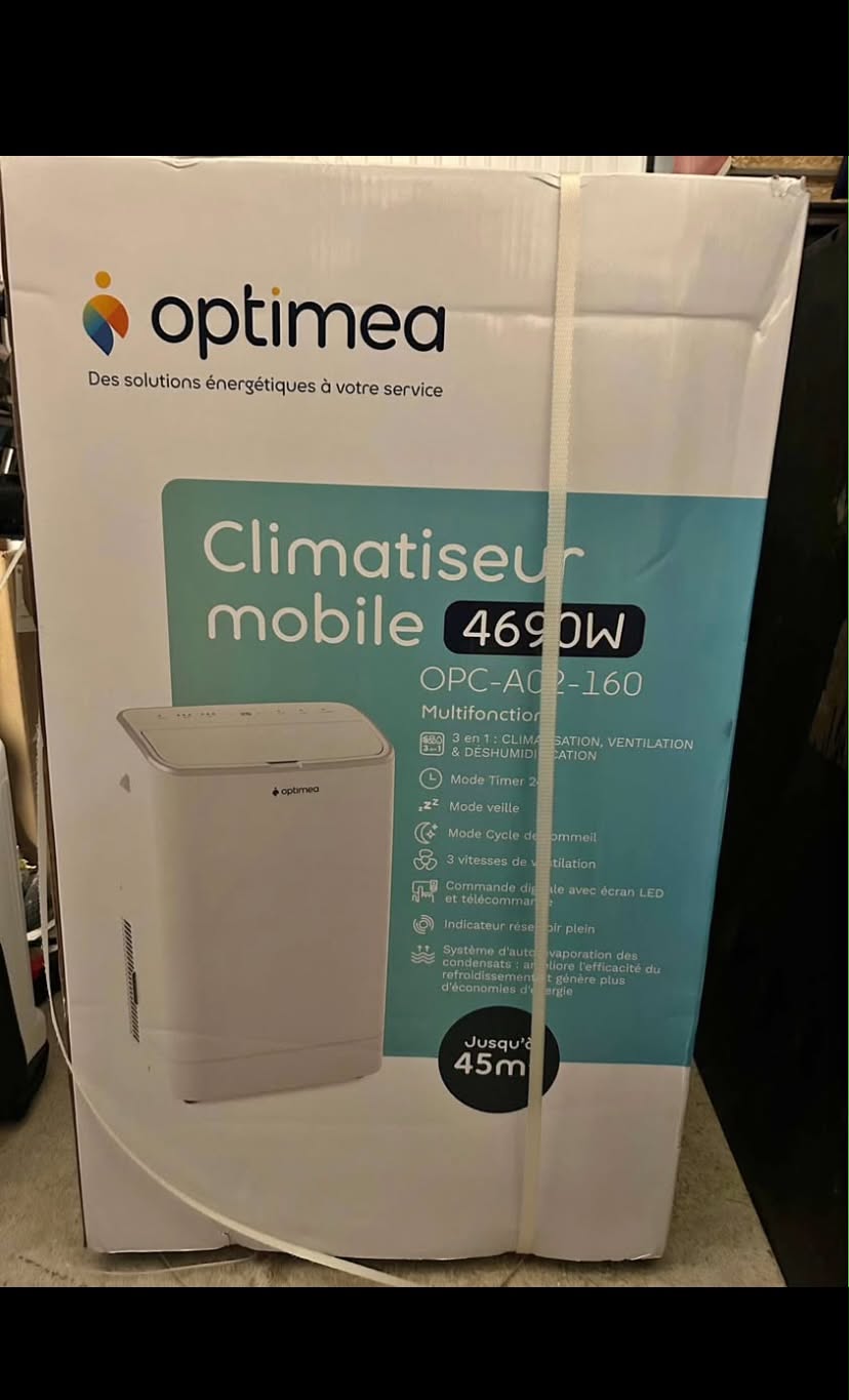 📦 Climatiseur mobile Optimea 16000 btu– Neuf