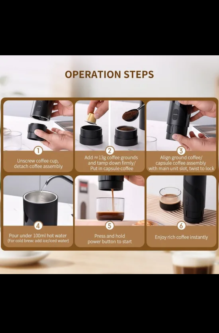 Machine à café portable automatique idéal pour voyage