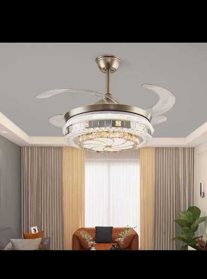 ✨ Lustre LED de Luxe avec Ventilation Intégrée – Élégance, Lumière et Fraîcheur